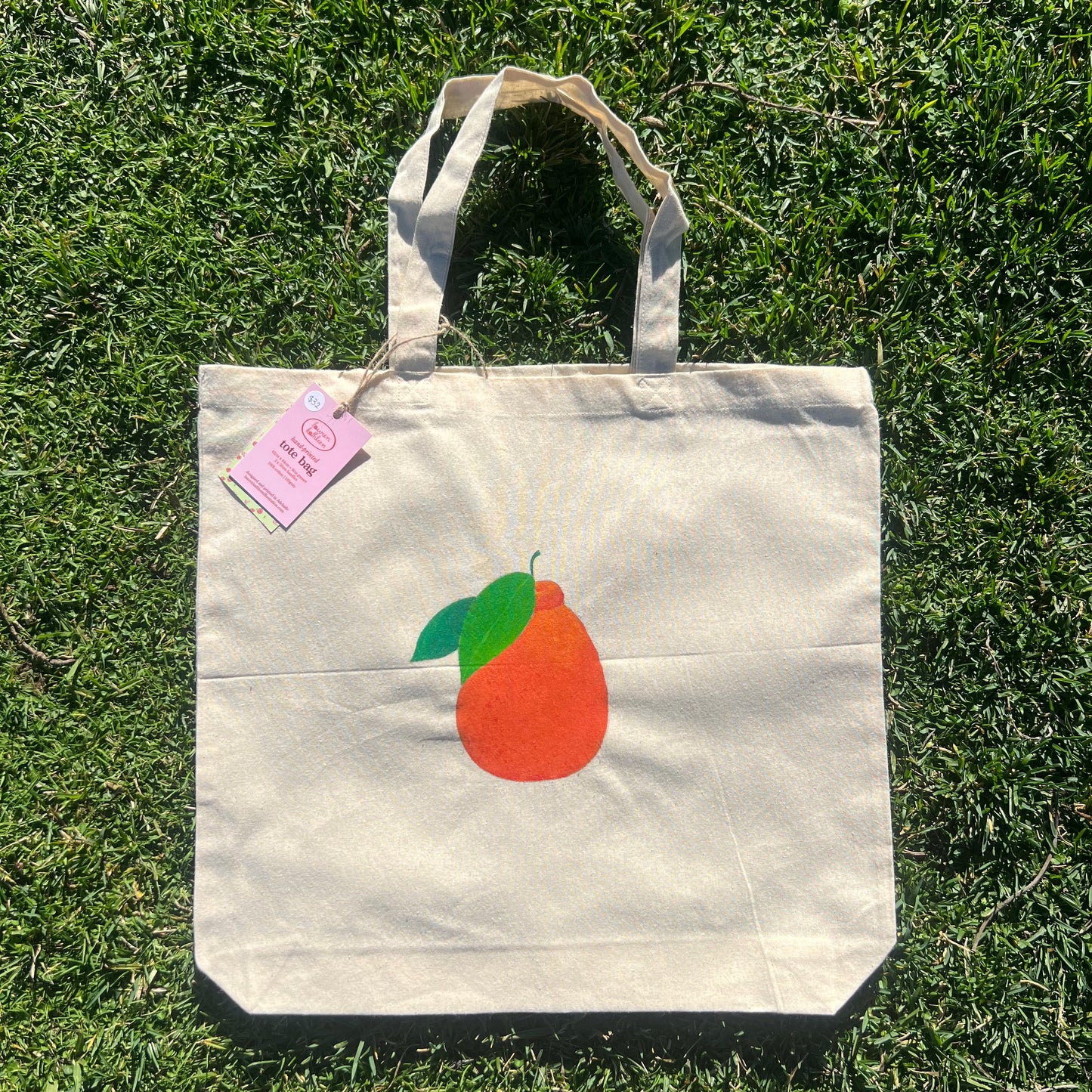 hand-painted tote bag - tangelo