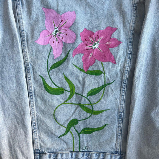 hand-painted denim jacket - smitten lilies