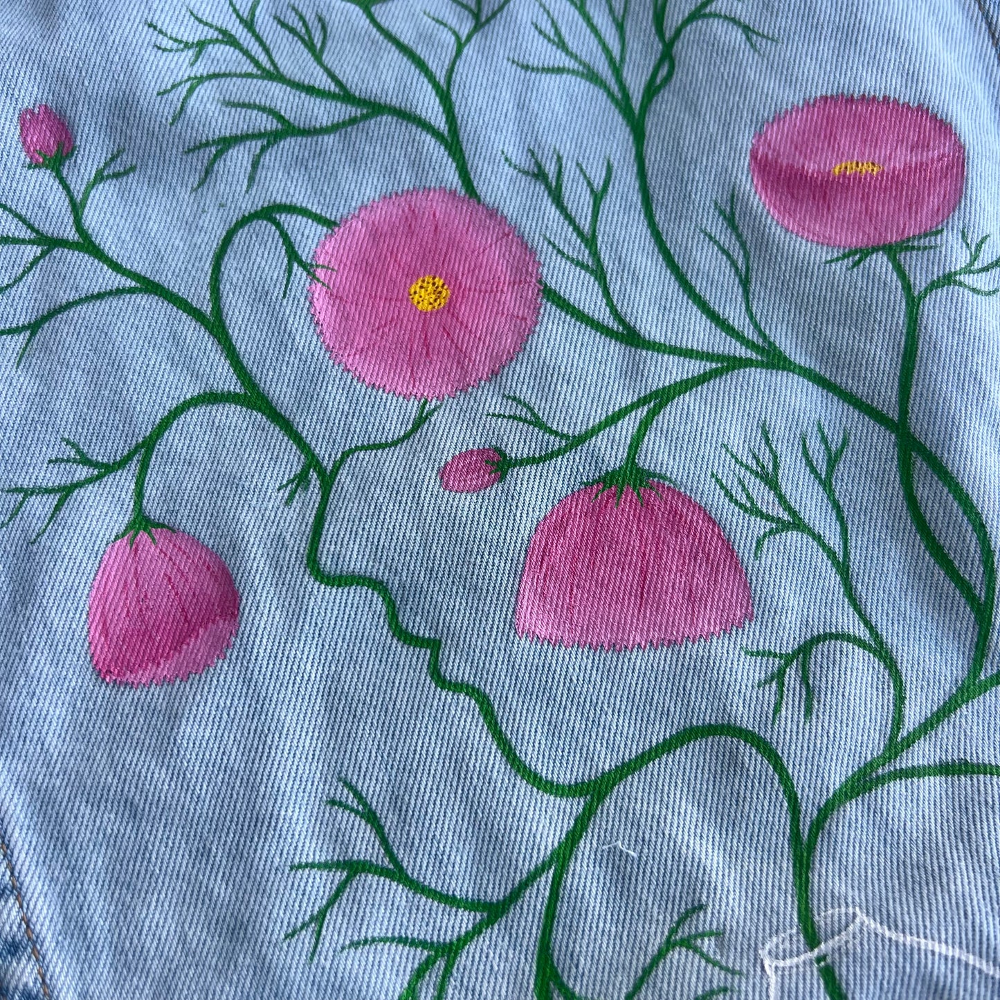 hand-painted denim jacket - cupcake cosmos