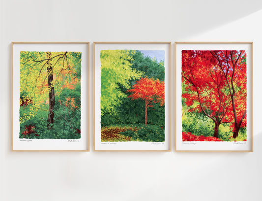 autumn colour - art print trio