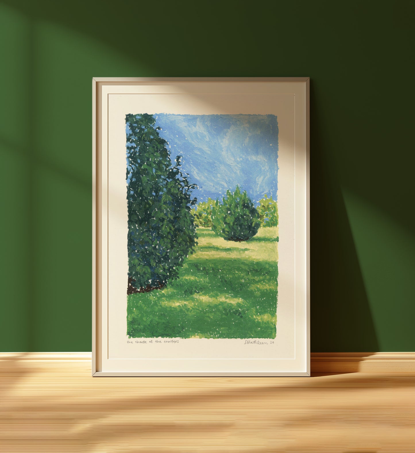 the shade of the conifers - art print