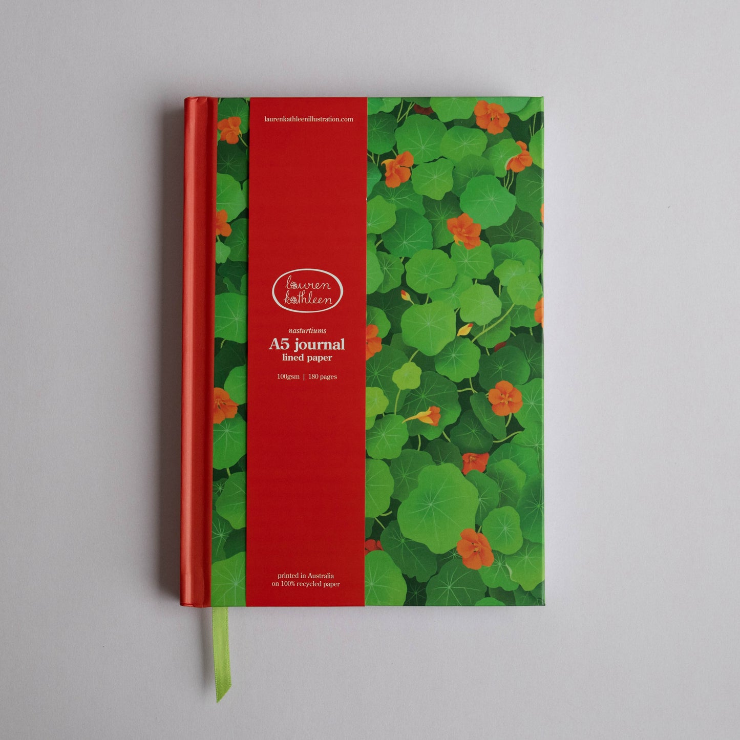 A5 hardcover journal - nasturtiums