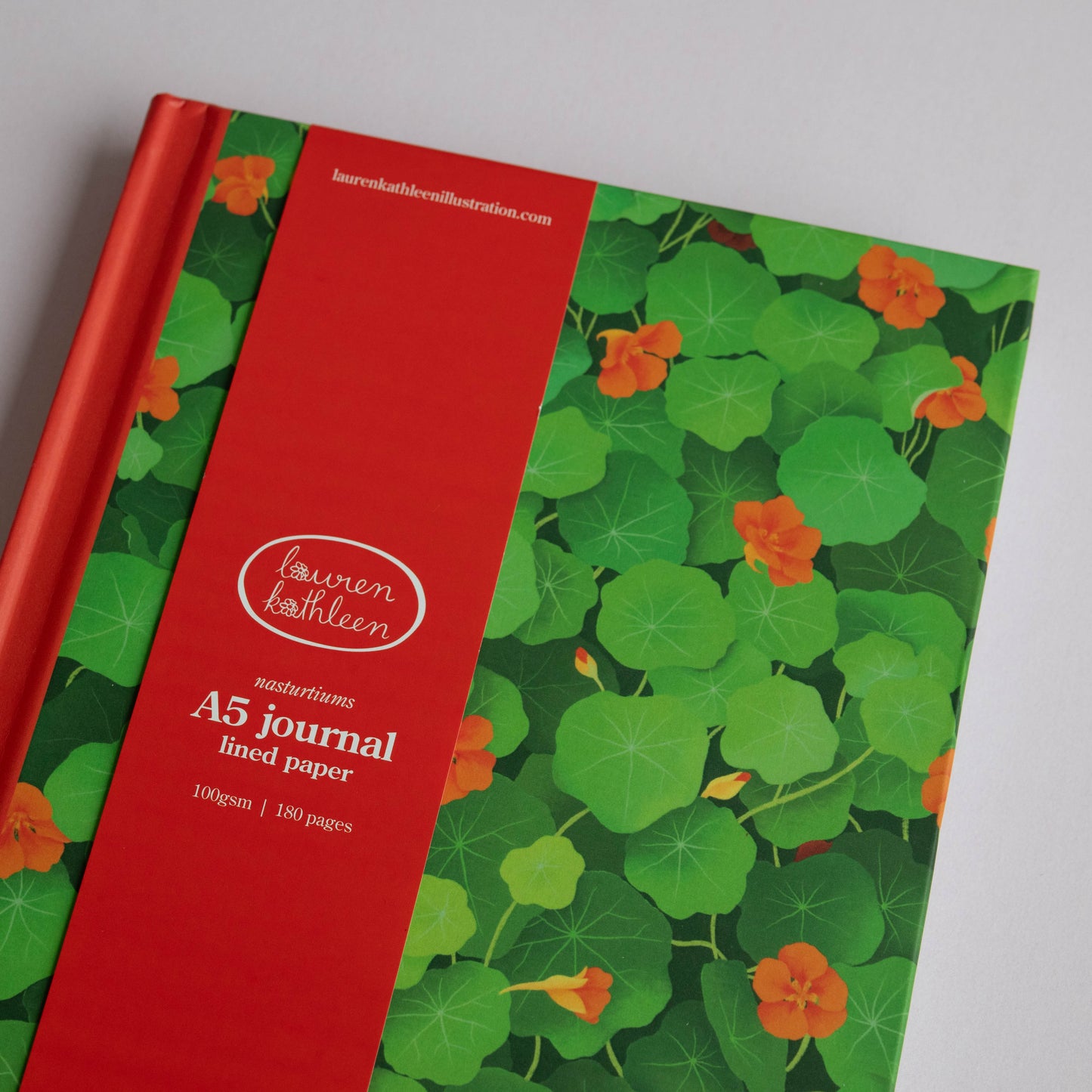 A5 hardcover journal - nasturtiums
