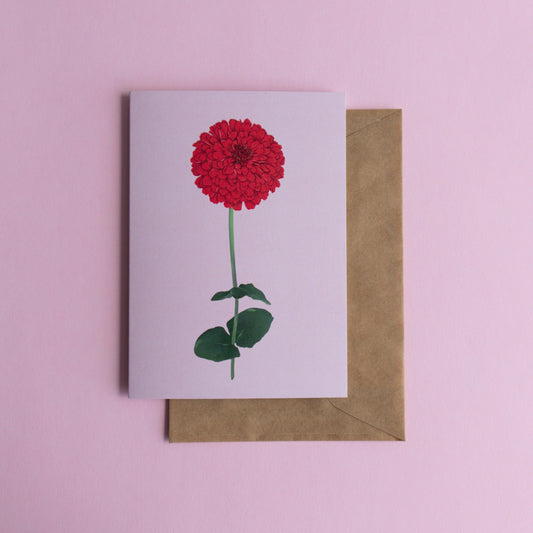 greeting card - zinnia stem