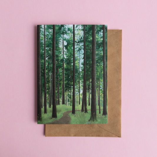greeting card - path through the forest