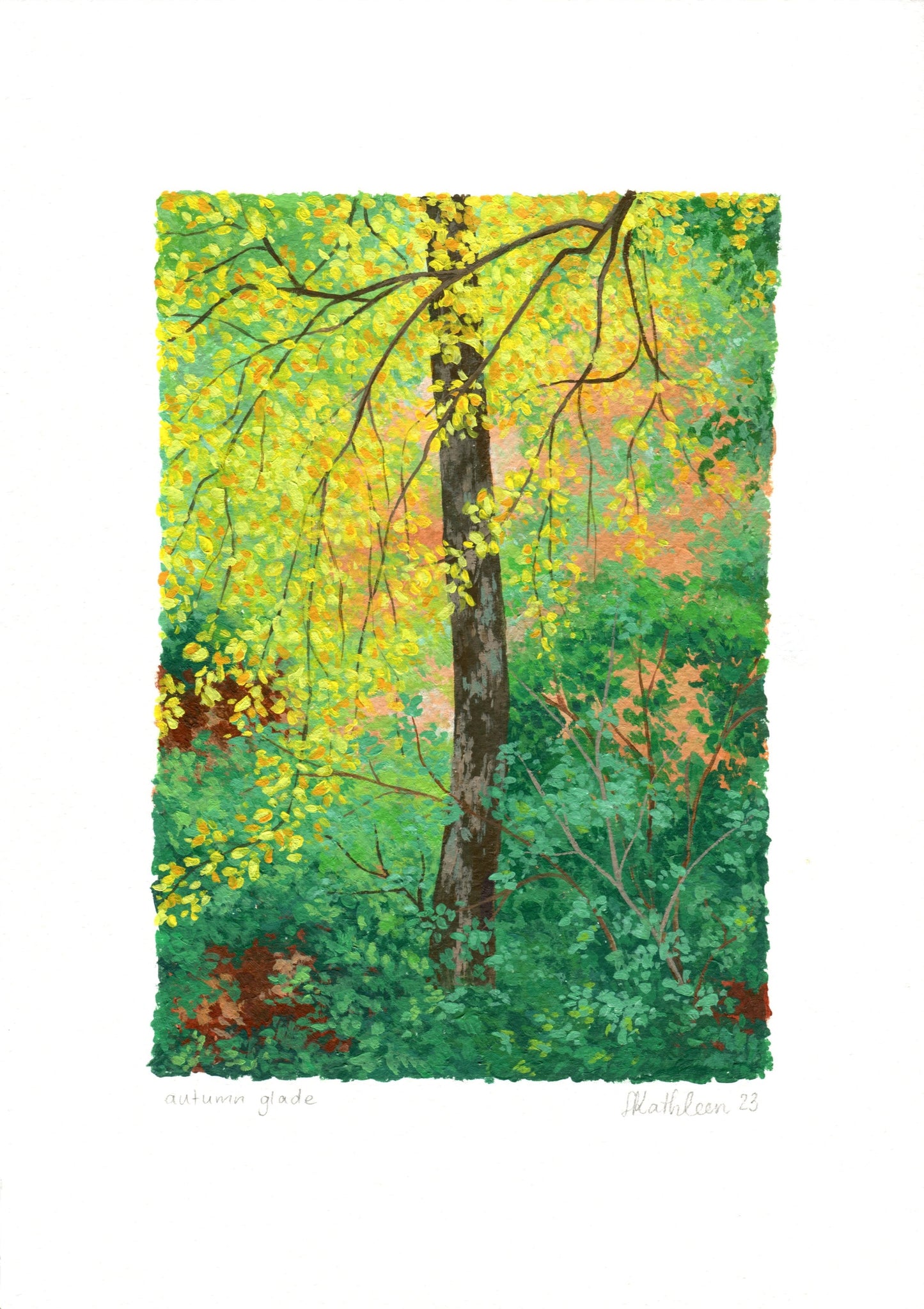 autumn glade - framed original painting