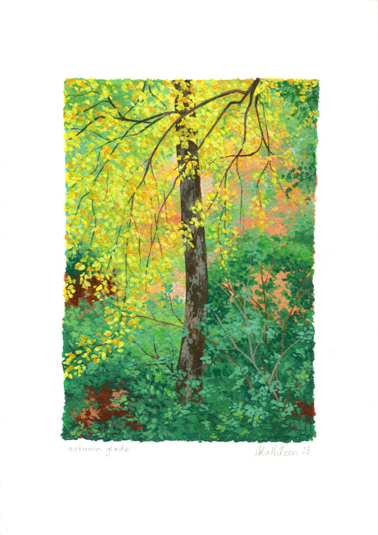 autumn glade - framed original painting