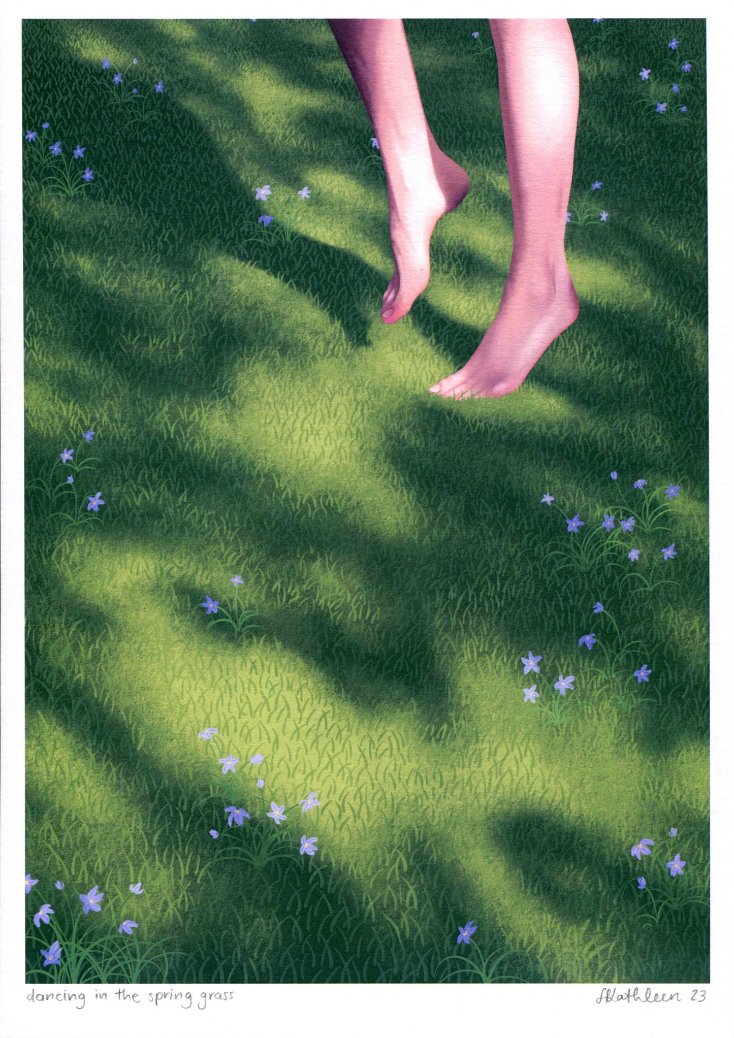 dancing in the spring grass - art print
