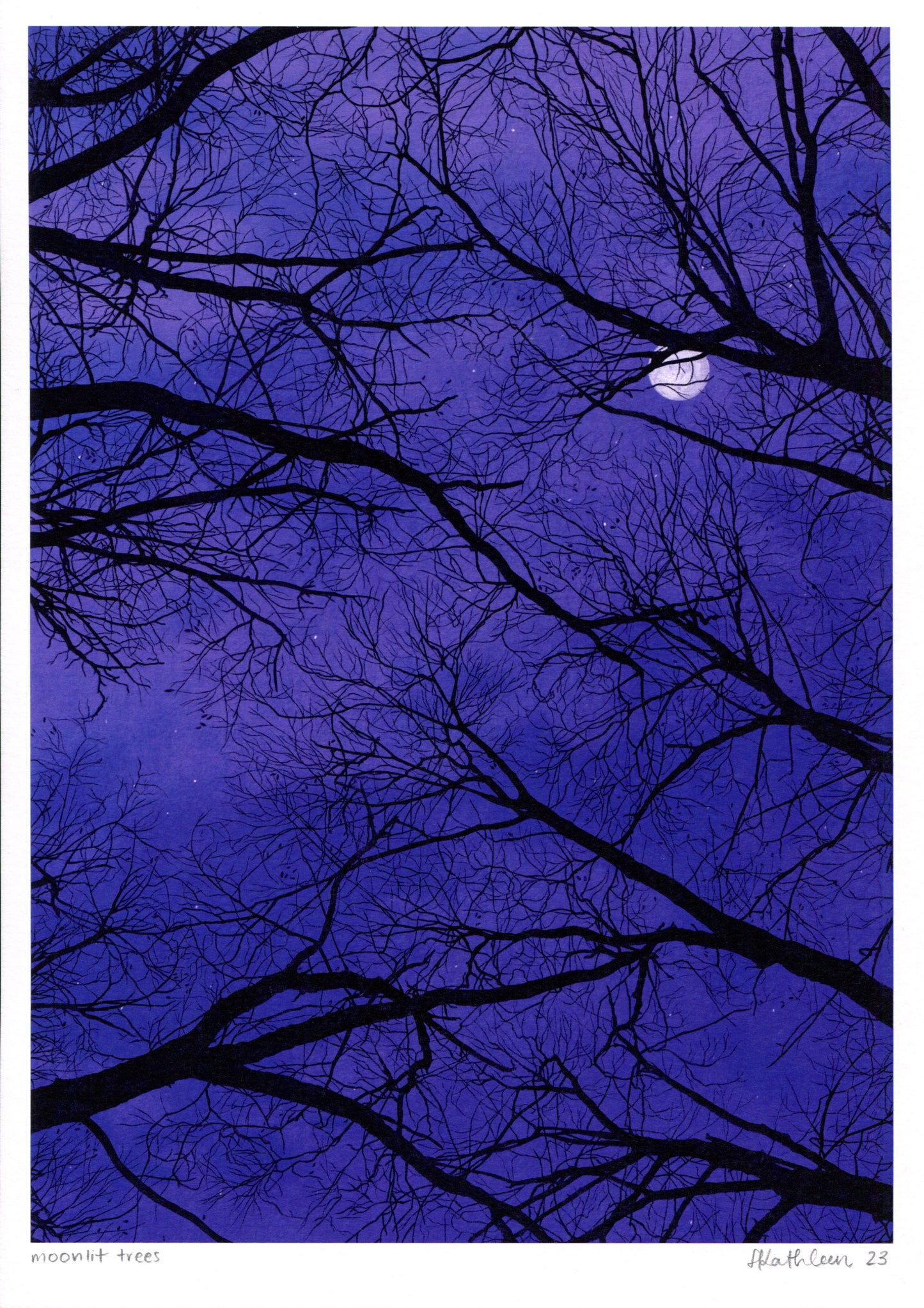 moonlit trees - art print