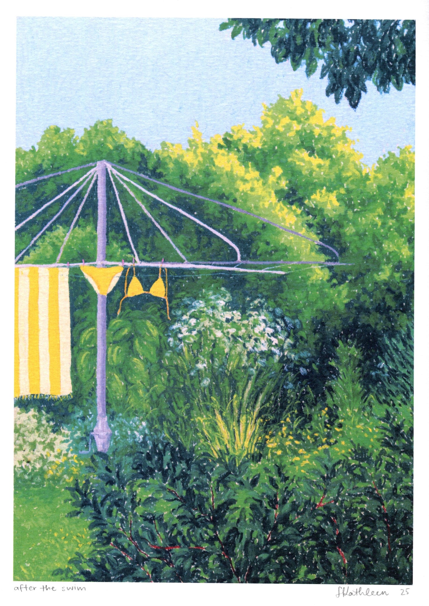 after the swim - art print