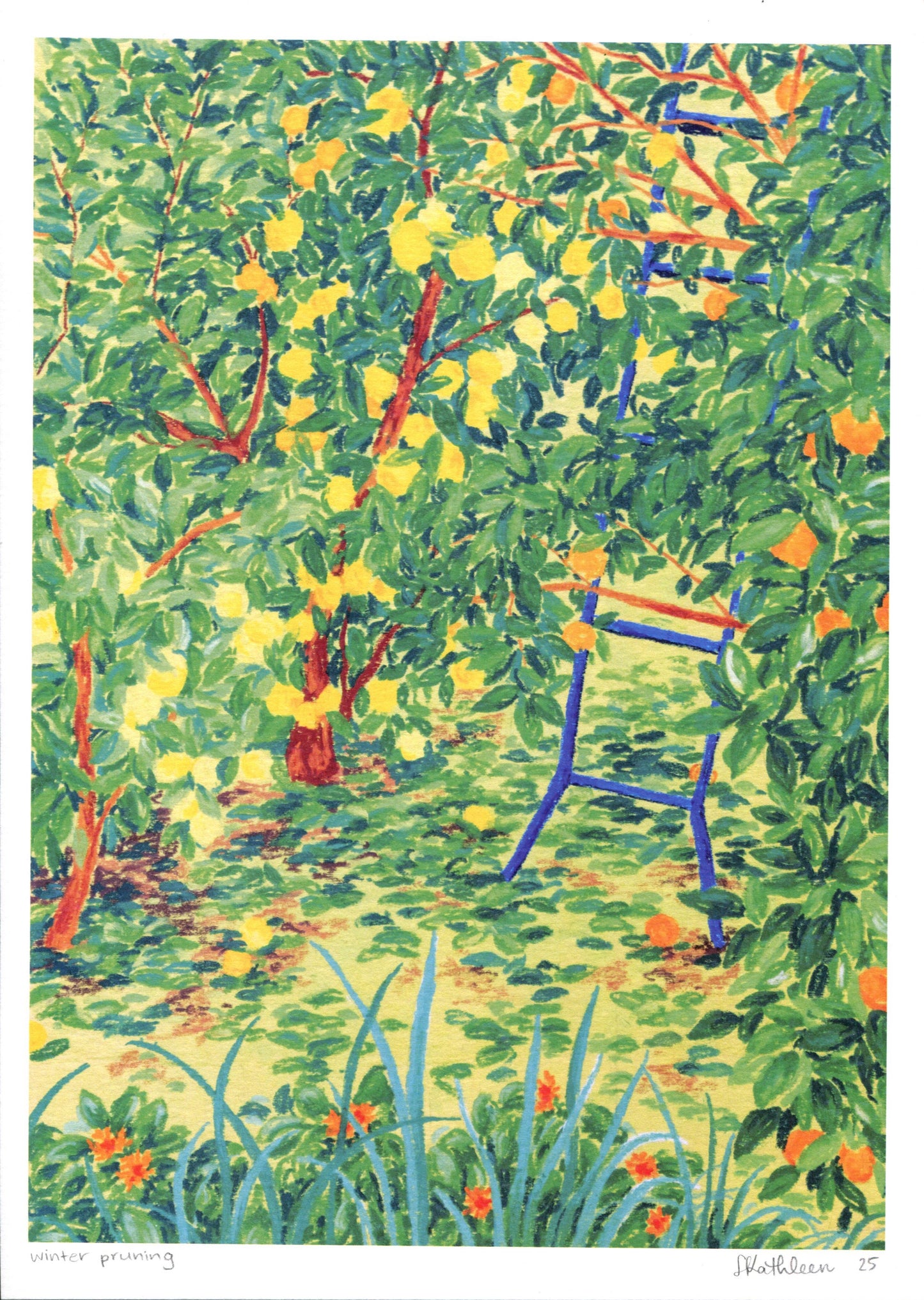 winter pruning - art print