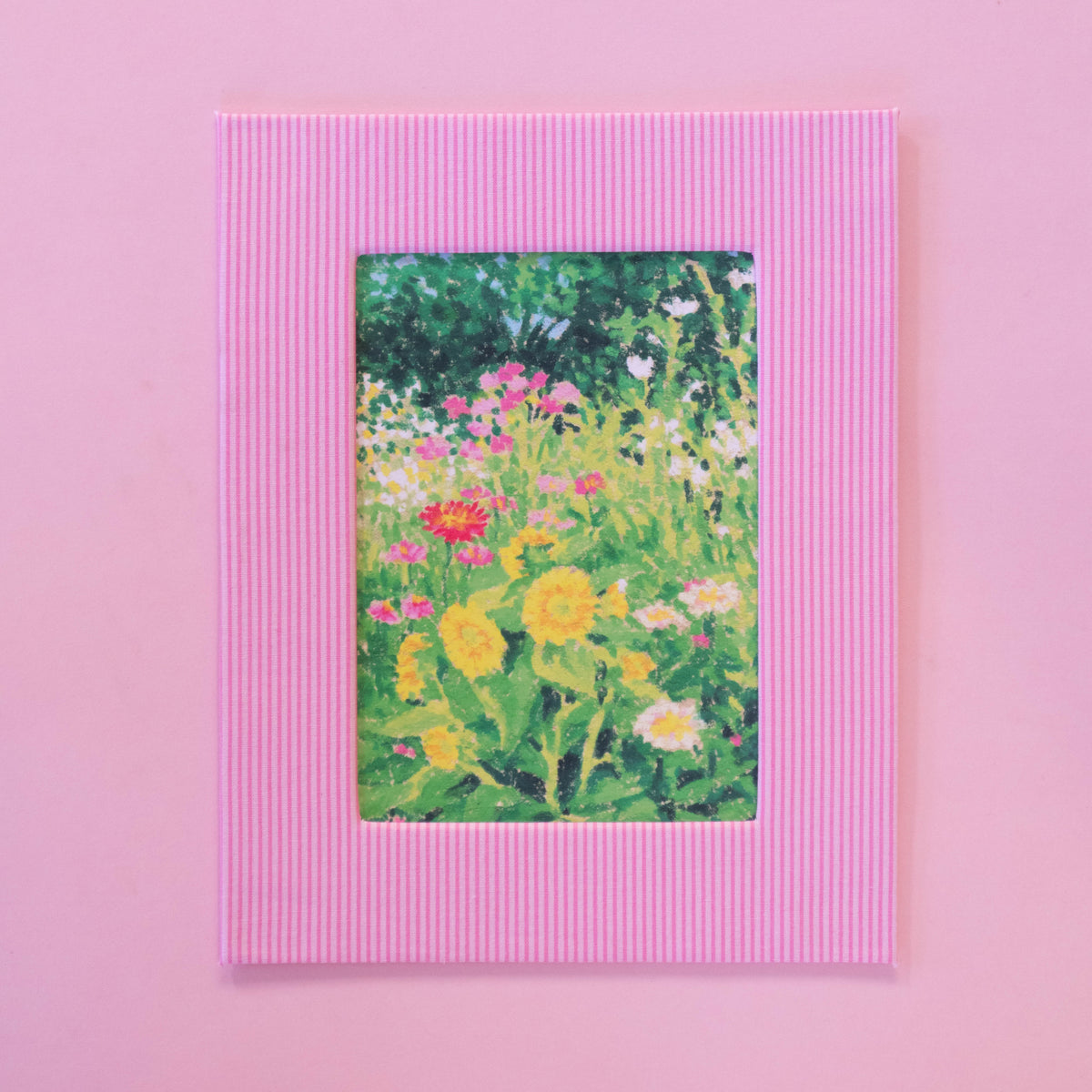 oil pastel garden #1 - fabric matted art print