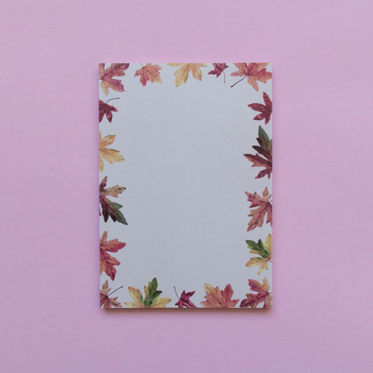 A6 notepad - fallen leaves