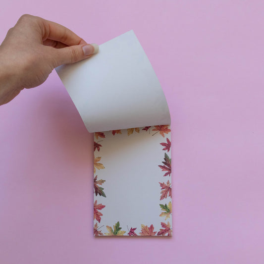A6 notepad - fallen leaves