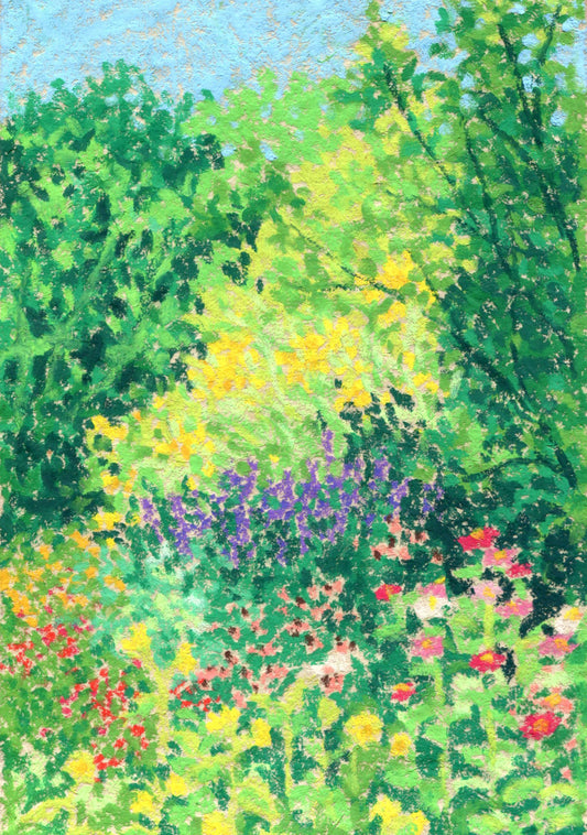 oil pastel garden #3 - art print