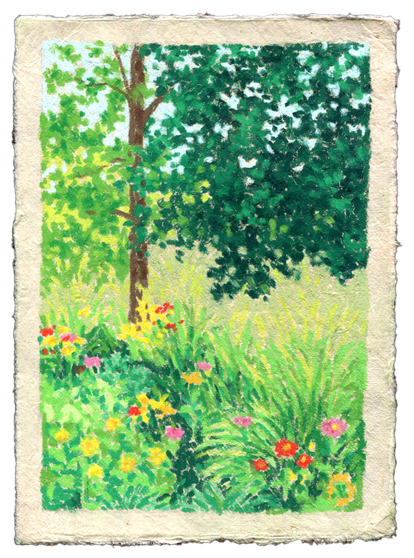 oil pastel garden #8 - original