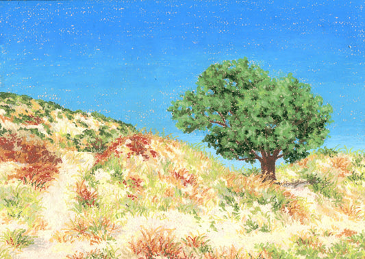 oil pastel landscape #4 - original