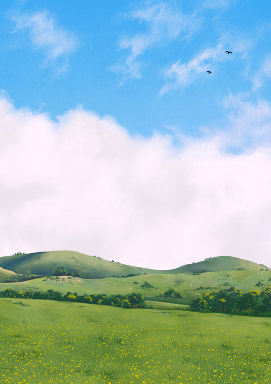 over the hills - art print
