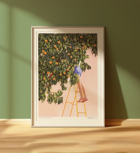 in the peach tree - art print