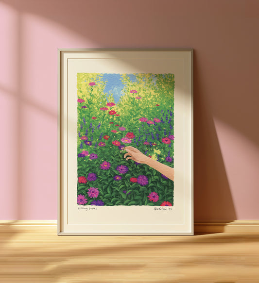 picking posies - art print