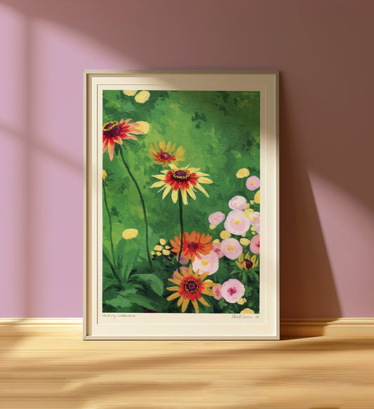 striking rudbeckia - art print