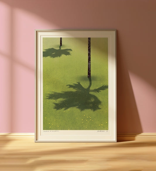 shadow of two palms - art print