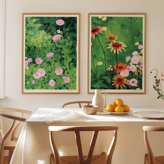 summer florals - art print duo