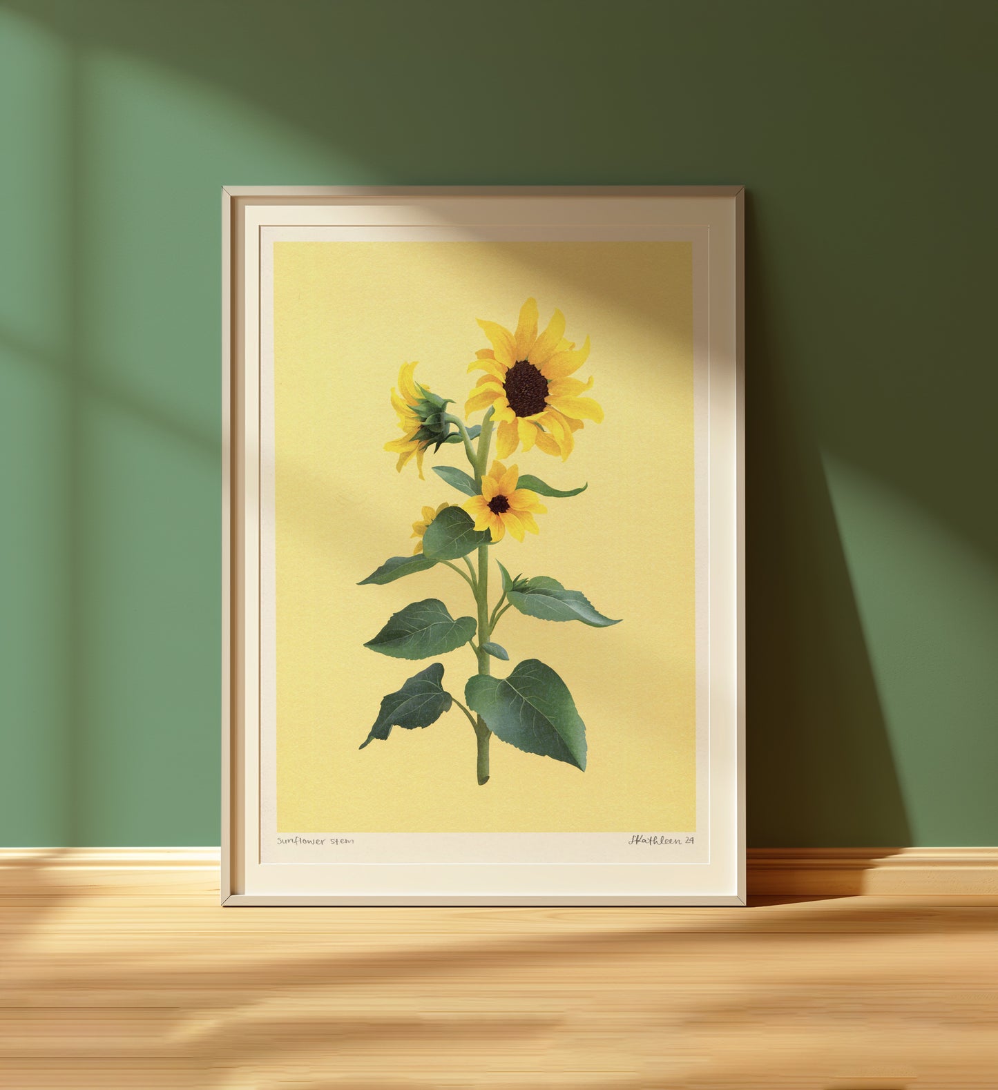 sunflower stem - art print