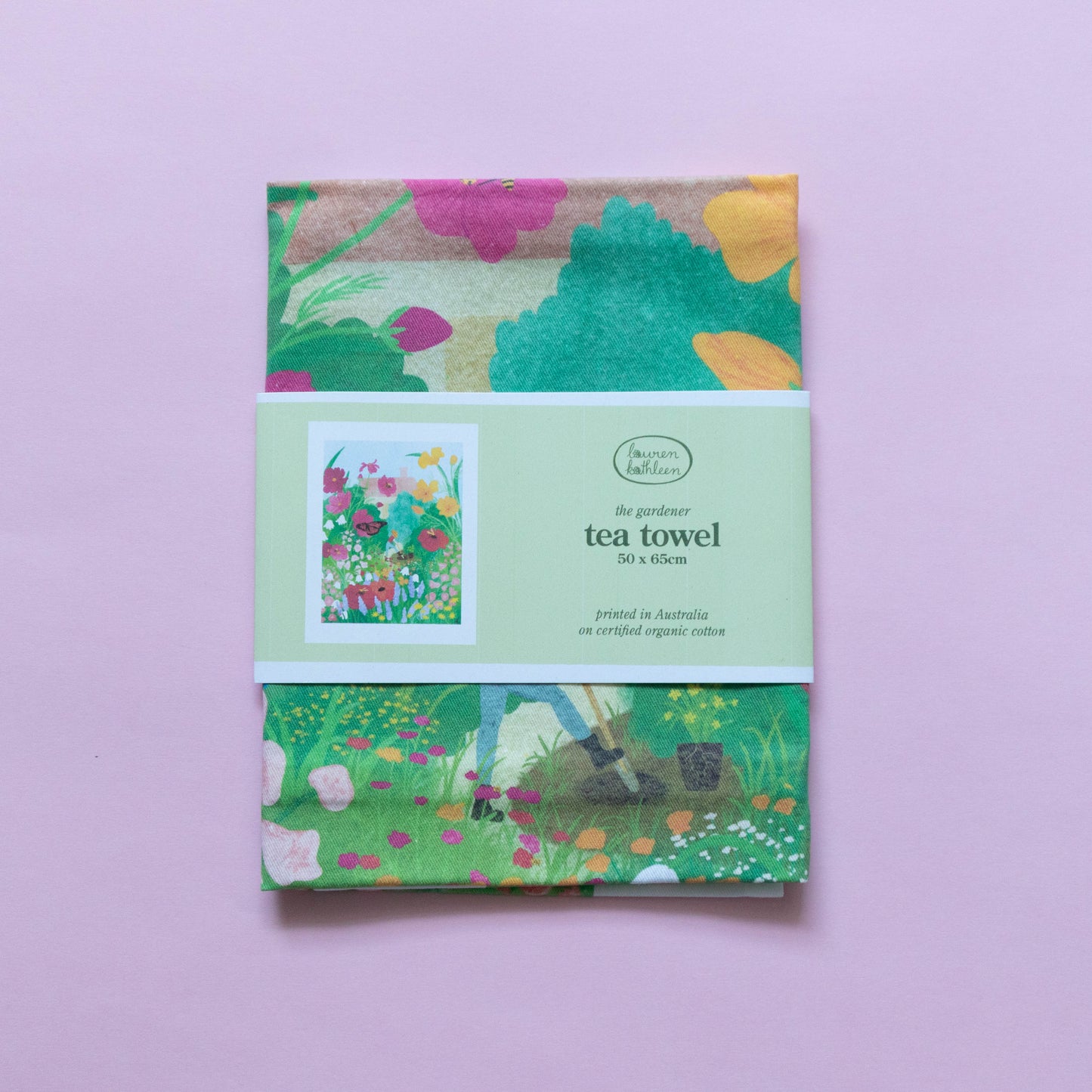 organic cotton tea towel - the gardener