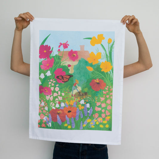organic cotton tea towel - the gardener