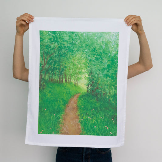 organic cotton tea towel - follow your path