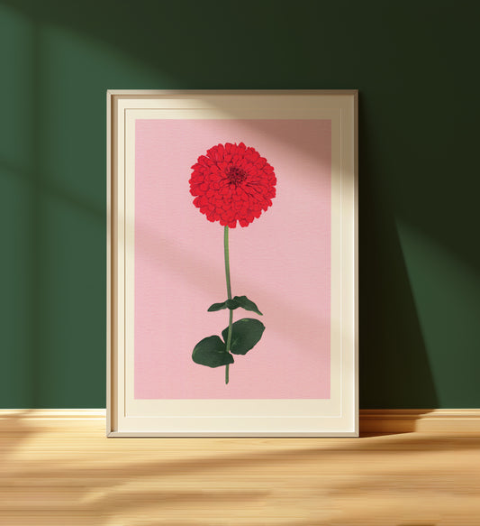 zinnia stem - art print