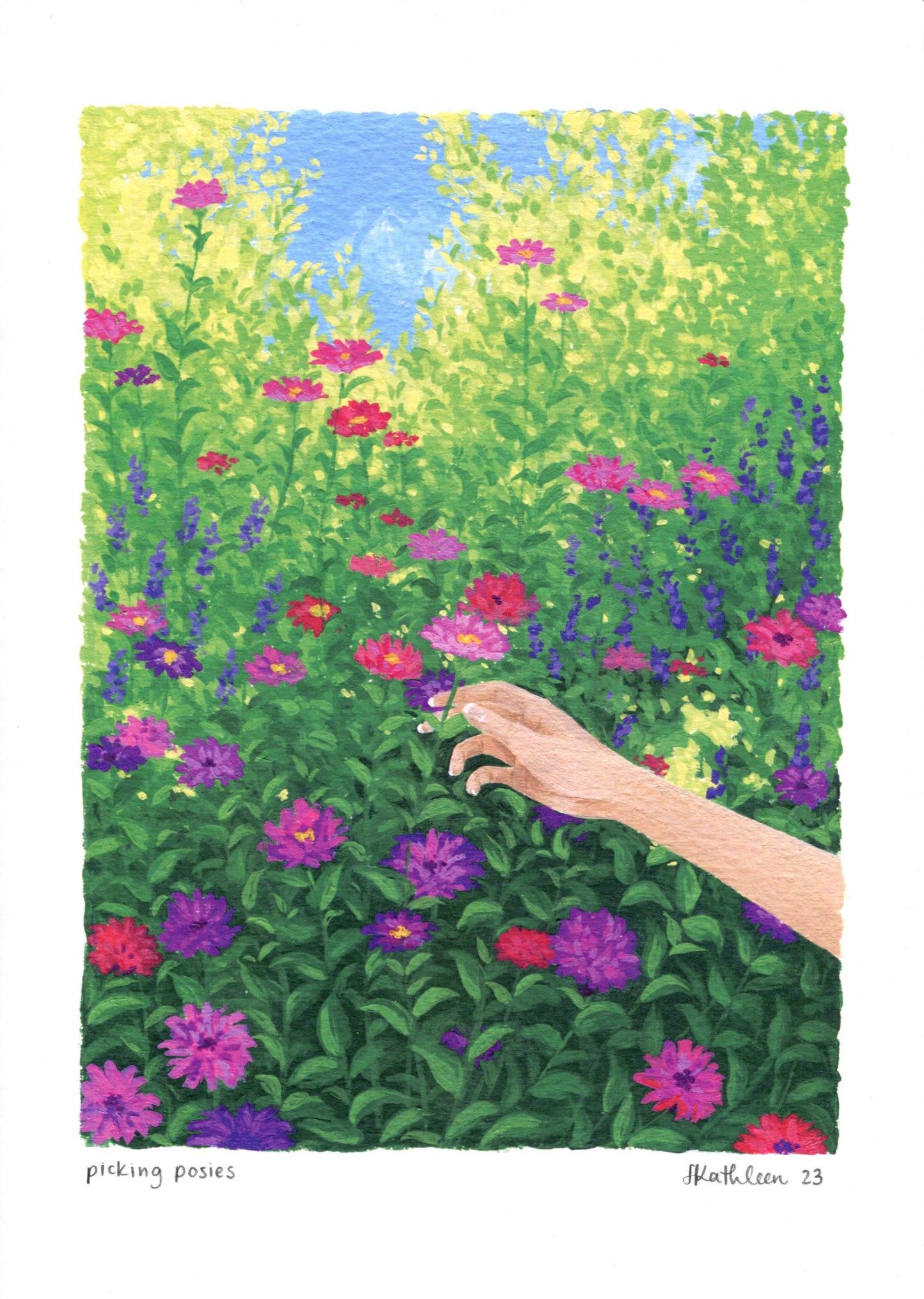picking posies - art print
