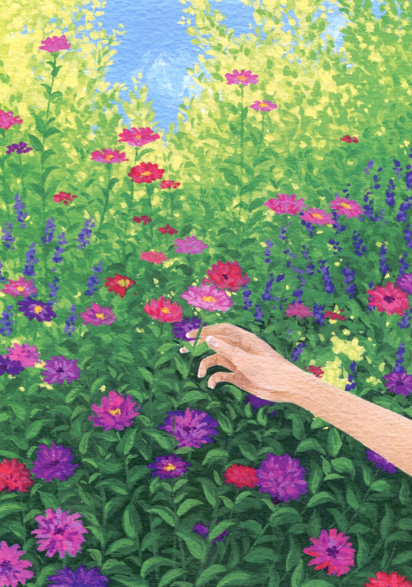 picking posies - art print