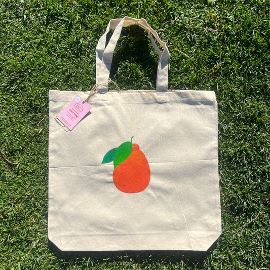 hand-painted tote bag - tangelo