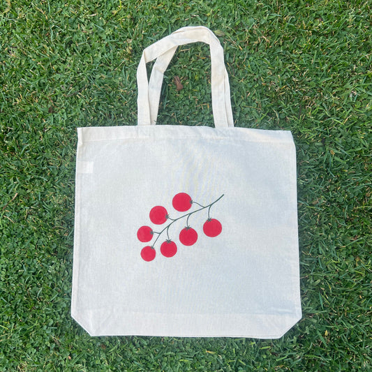 hand-painted tote bag - tomatoes