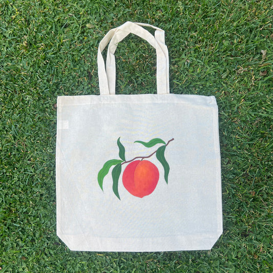 hand-painted tote bag - peach