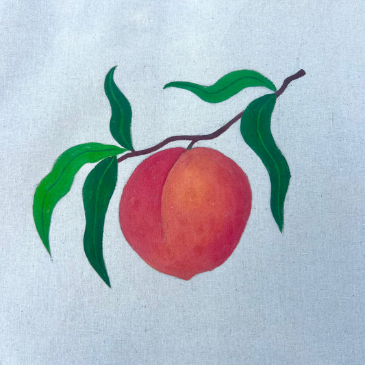 hand-painted tote bag - peach