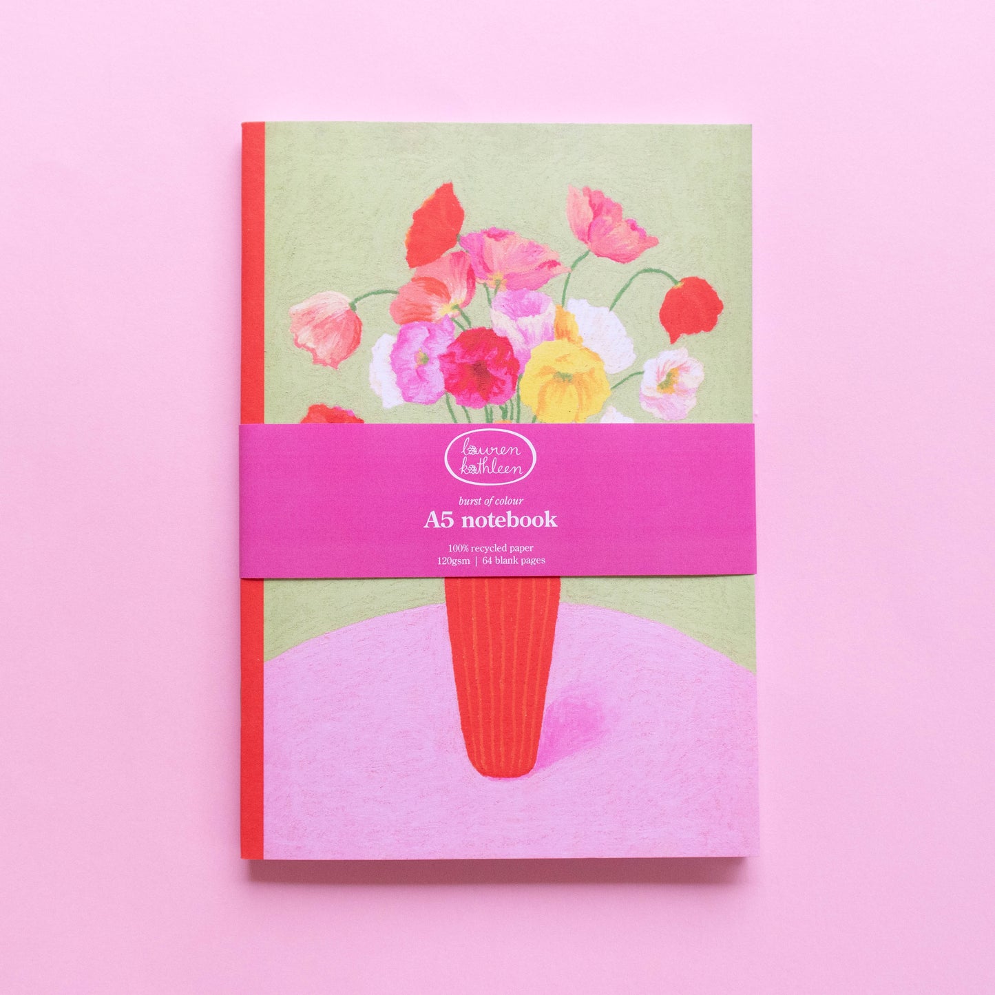 saddle bound A5 notebook - burst of colour