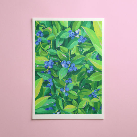 an abundance of blueberries - art print