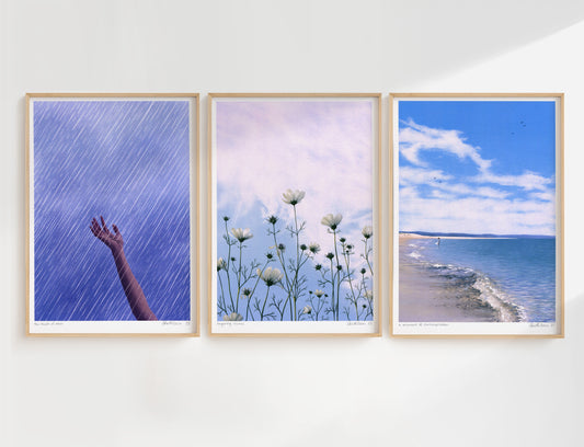 blue serenity - art print trio