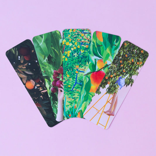 bookmark 5 pack - garden fruits