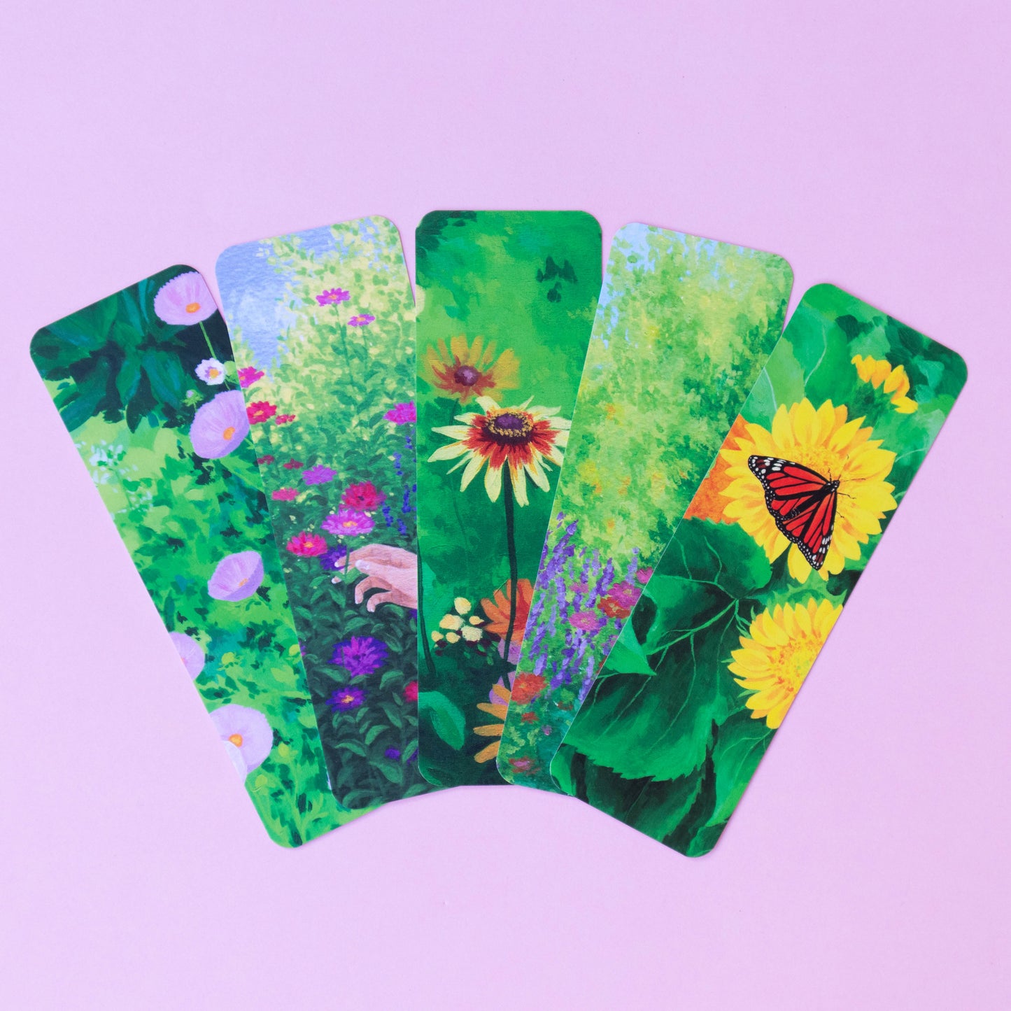 bookmark 5 pack - painterly flowers