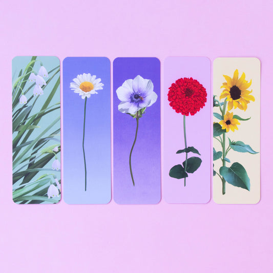 bookmark 5 pack - flower stems