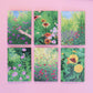 greeting card 6 pack - painterly flowers