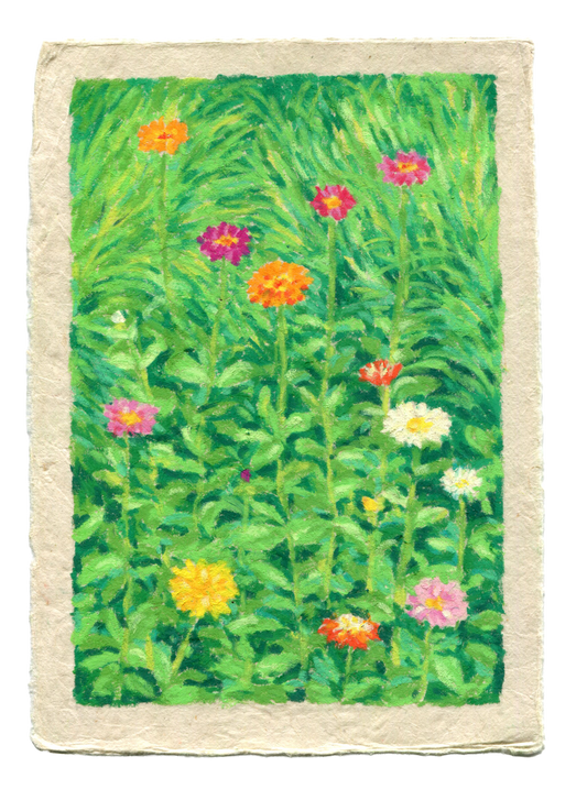oil pastel garden #10 - original