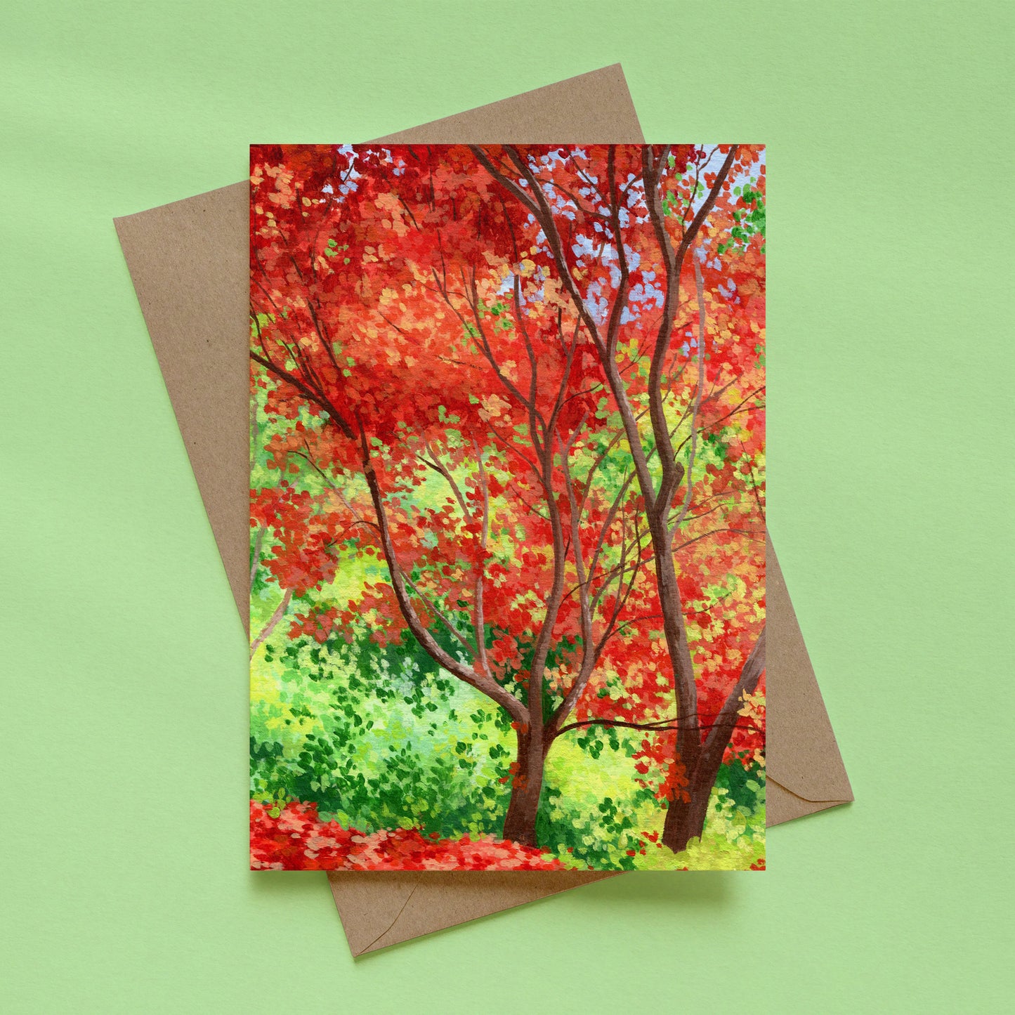 greeting card - flaming foliage