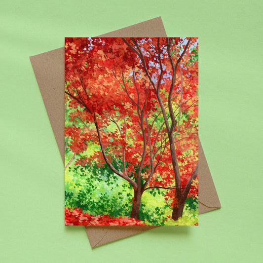 greeting card - flaming foliage