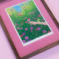 picking posies - framed original painting