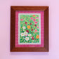 oil pastel ranunculus - framed original
